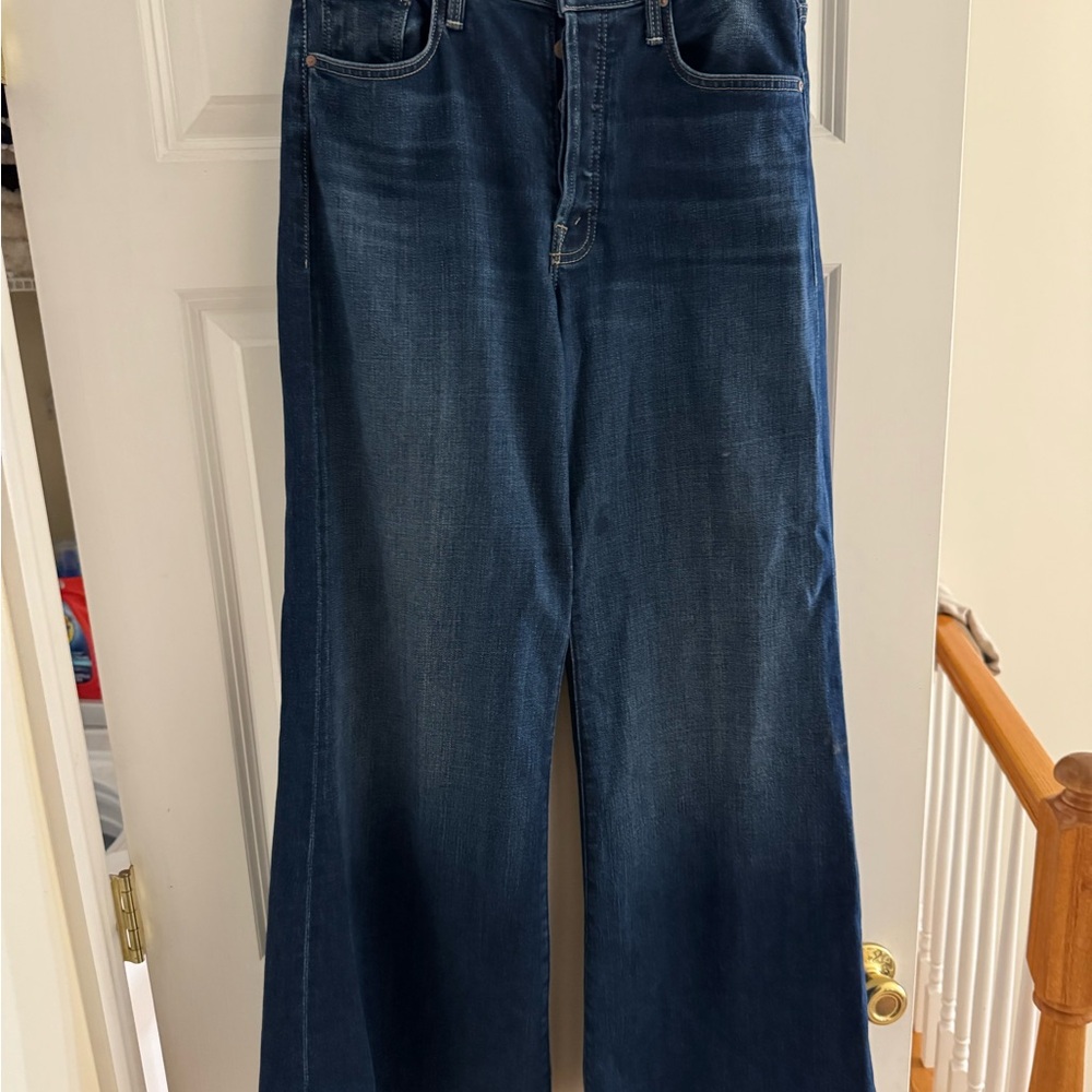 MOTHER Blue Flare Wide Leg Jeans